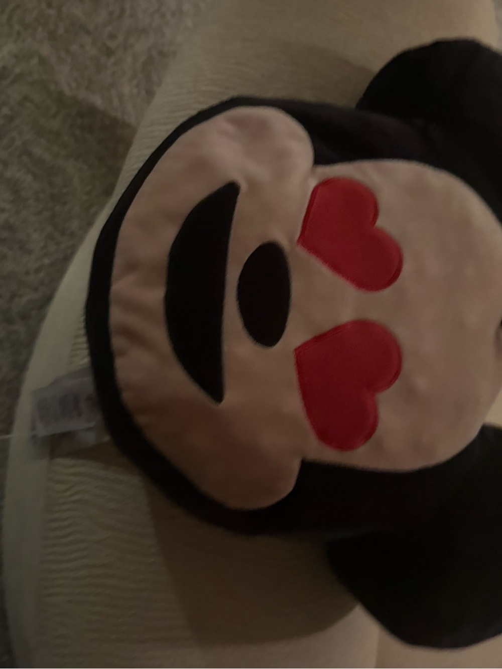 Kids Plush Emoji Heart Eyes Costume Hood - Black and Pink